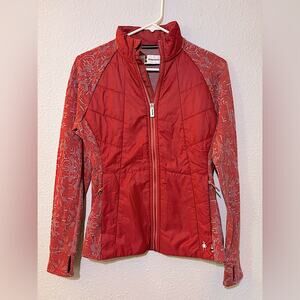 Smartwool Soft Red Fair Isle Printed Insulated Merino Wool Jacket S